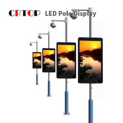 Pantalla LED impermeable de poste ligero de calle IP65 para la publicidad